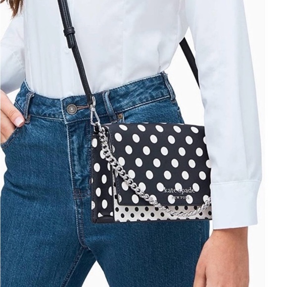 kate spade Handbags - Kate Spade Polka Dot Crossbody Bag in Black and White